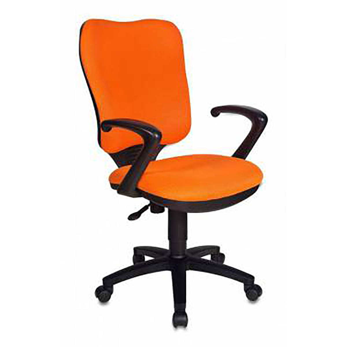 офисное кожаное оранжевое кресло