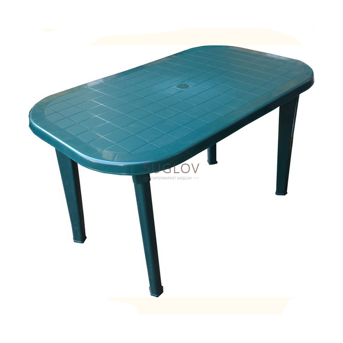 Стол пластм овальный зеленый (140*80*710мм) стандарт